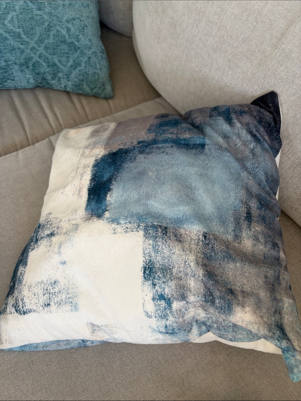 Blue Abstract Accent Pillow - Brand
